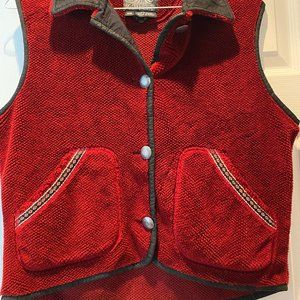 Tsunami southwest vintage red/black medium fleece vest